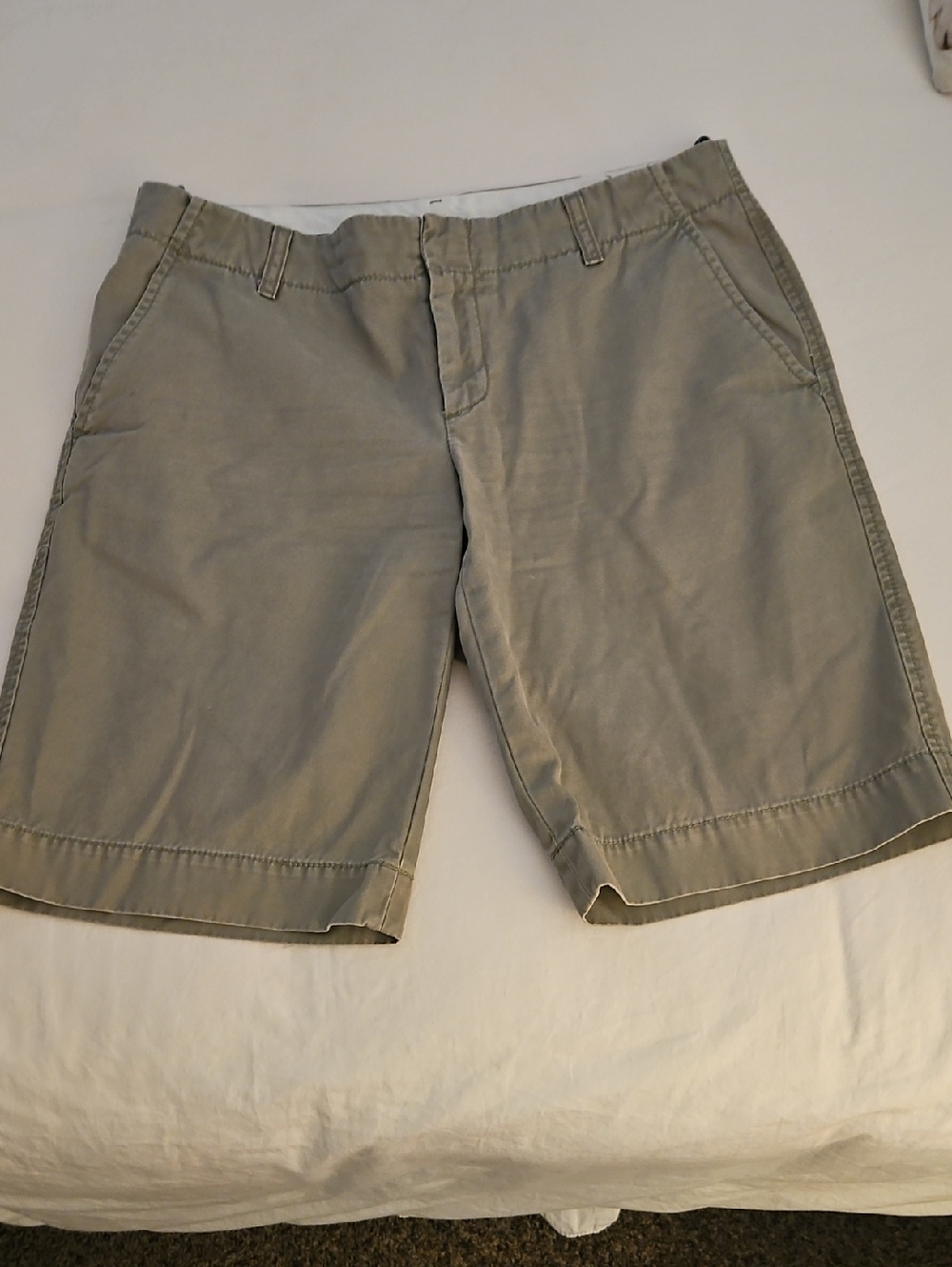 GAP Womens Flat Front Shorts in Olive Gray